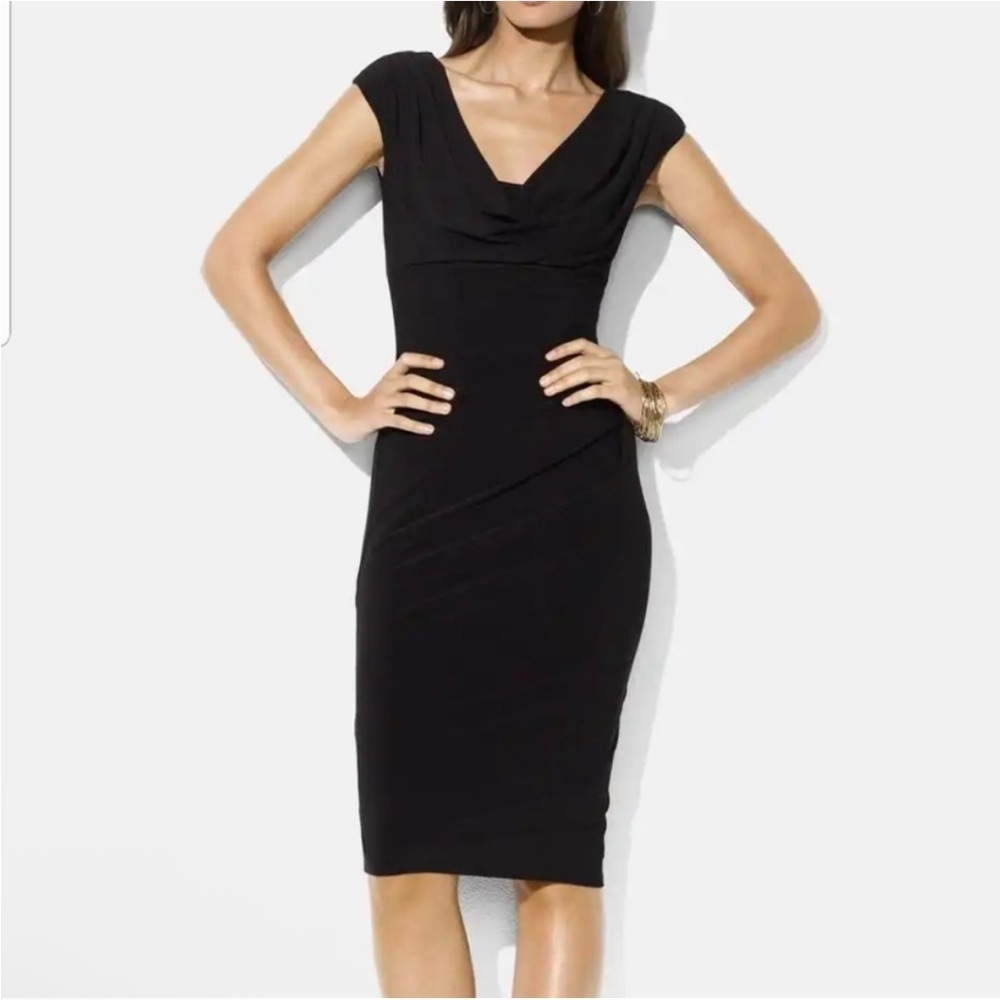 NWT Lauren Ralph Lauren Cowl Neck Dress Black